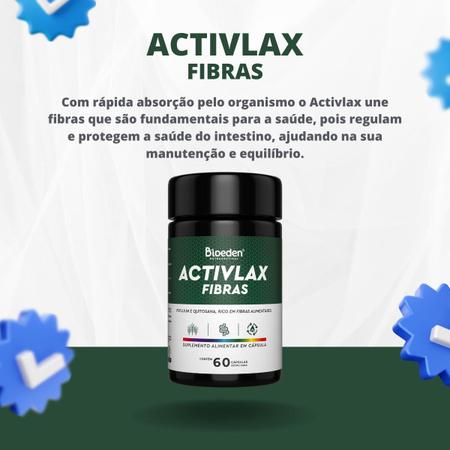 Imagem de Activlax Fibras - 60 Cápsulas Matéria Prima Importada Fibras Regula Intestino Vitamina C Picolinato de Cromo