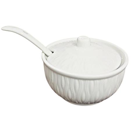 Imagem de Açucareiro Porta Açúcar em Porcelana Premium Chinesa com Colher em Porcelana