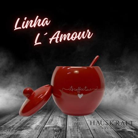 Imagem de Acucareiro vermelho 350 ml porcelana hauskraft l  amour