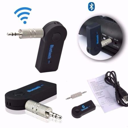 Imagem de Adaptador Bluetooth Auxiliar P2 3.5mm Pra Som Rádio De Carro