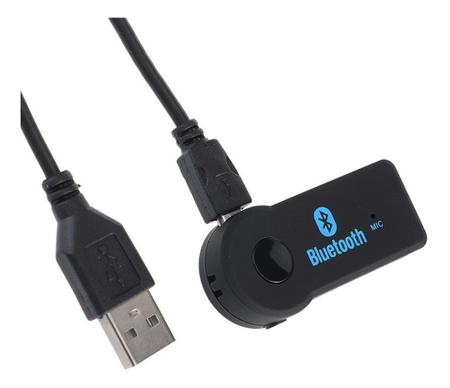 Imagem de Adaptador Bluetooth Veicular com Entrada Auxiliar P2 Carro para Transmissão Automotiva