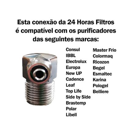 Imagem de Adaptador Conexão Filtro Purificador Agua Compatível Esmaltec Ibbl Colormac Eletrolux
