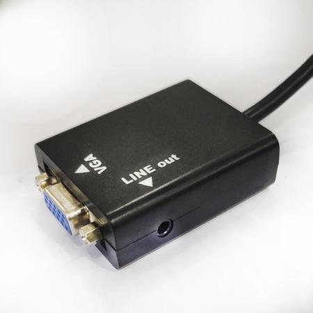 Imagem de Adaptador Conversor HDMI para VGA com Saída P2 de áudio co01