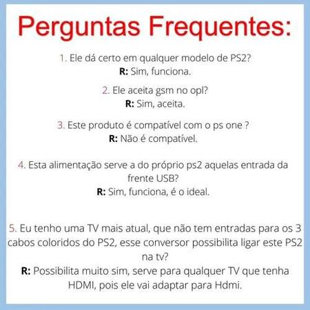 Adaptador hdmi ps2 no funciona sales