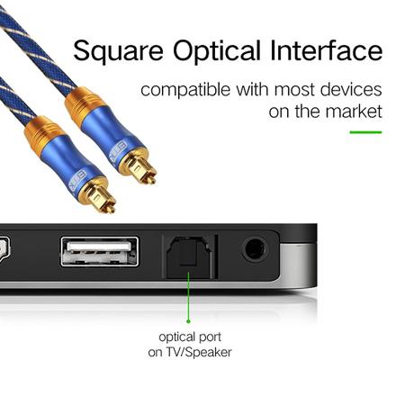 Imagem de Adaptador de cabo de áudio óptico digital de fibra coaxial SPDIF de 10 m