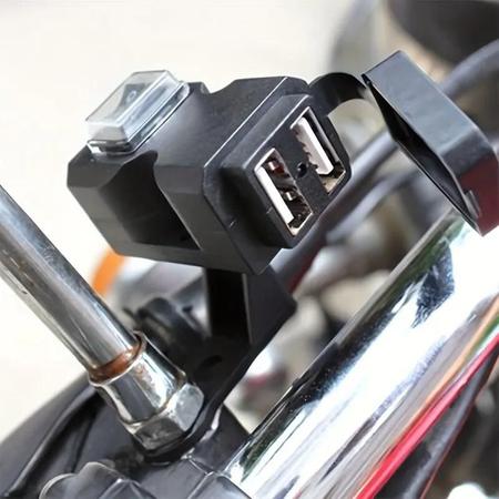 Imagem de Adaptador De Carregador USB Duplo Para Motocicleta À Prova D'água Fonte De Alimentação Para Espelho