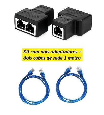 Adaptador Duplicador Cabo De Rede Rj45 Fêmeas LAN Internet + 2x Cabos de  Rede 1 Metro Montado - Xtrad - Emenda para Cabos de Rede - Magazine Luiza