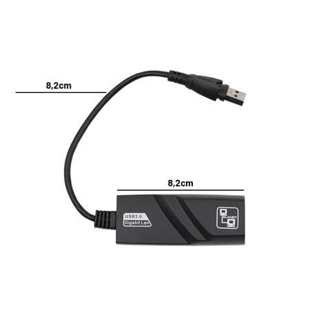 Adaptador Ethernet Usb 3.0 Gigabit 10/100/1000 Pc Notebook - Vedo Imagem de Adaptador Ethernet Usb 3.0 Gigabit 10/100/1000 Pc Notebook