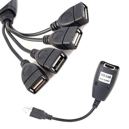 Imagem de Adaptador Extensor USB via Cabo de  Rede RJ45 com 4 Saidas USB 2.0 HUB USB