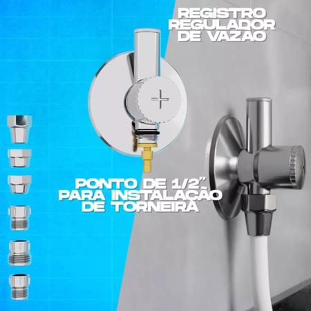 Imagem de Adaptador Filtro de água Registro + ponto de Água ABS Branco