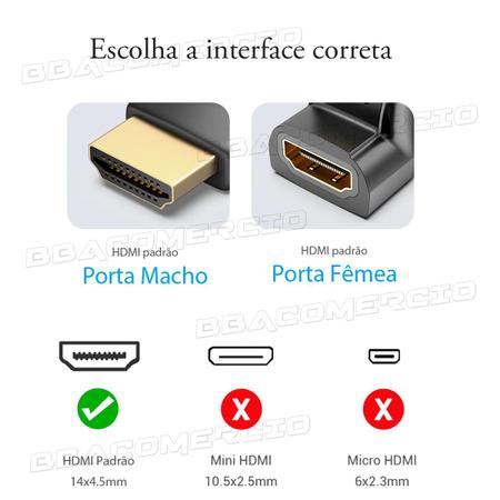 Imagem de Adaptador Hdmi 90º em L 4k 60Hz Cotovelo TV Painel Notebook