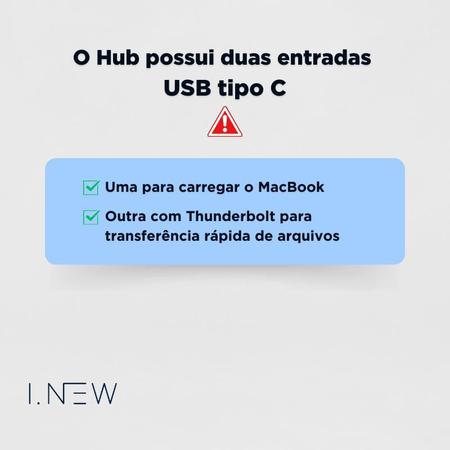 Imagem de  Adaptador Hub Thunderbolt 7 em 1 com HDMI 4k Para Apple Macbook Pro 2016 - 2017 - 2018 - 2019 - 2020 - 2021 e 2022