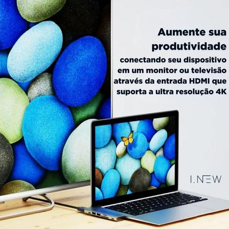 Imagem de  Adaptador Hub Thunderbolt 7 em 1 com HDMI 4k Para Apple Macbook Pro 2016 - 2017 - 2018 - 2019 - 2020 - 2021 e 2022