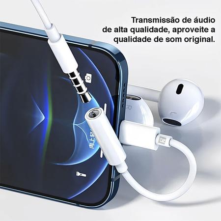 Imagem de Adaptador iPhone Fone P2 Cabo Auxiliar Para iPhone 11 12 13 14