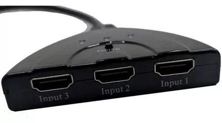 Imagem de Adaptador Multiplicador Hub Switch Hdmi 3x1 Splitter 4k 3d