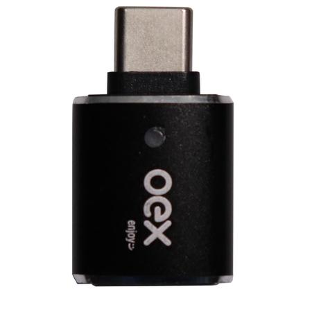 Adaptador Otg Conexão Usb Para Usb-c Preto Oex Ad203 Imagem de Adaptador Otg Conexão Usb Para Usb-c Preto Oex Ad203