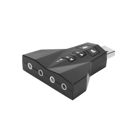 Imagem de Adaptador p/ Placa de Som USB Entrada P2 para Fone e Microfone