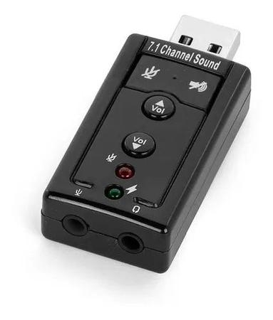 Imagem de Adaptador Placa de som USB 7.1 P2 Fone e Microfone SoundVoice Lite