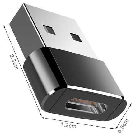 Imagem de Adaptador Plug USB tipo C femea para USB tipo A comum macho 3.0 computador celular