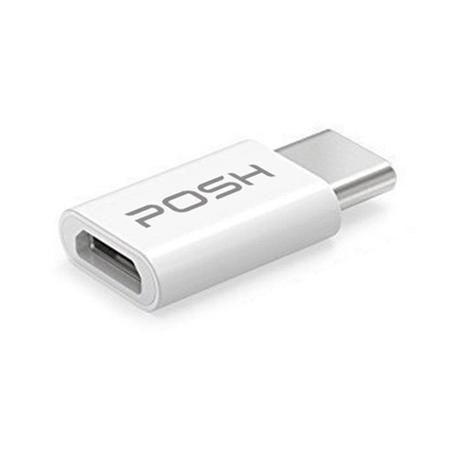 Imagem de Adaptador Posh Micro USB para USB C em ABS para cabo USB