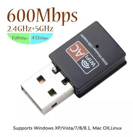 Imagem de Adaptador Receptor Wi-fi Usb 5ghz Dual Band WX-18