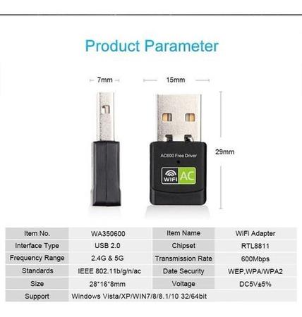 Adaptador Receptor Wireless Usb Wi-Fi 5ghz Dual Band Branco.