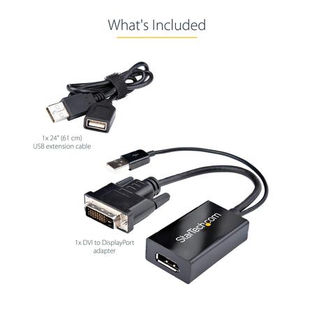 Imagem de Adaptador StarTech.com DVI para DisplayPort DVI-D para DP 1920x1200