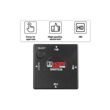 Imagem de Adaptador Switch HDMI Divisor 3 Portas Notebook TV Videogame