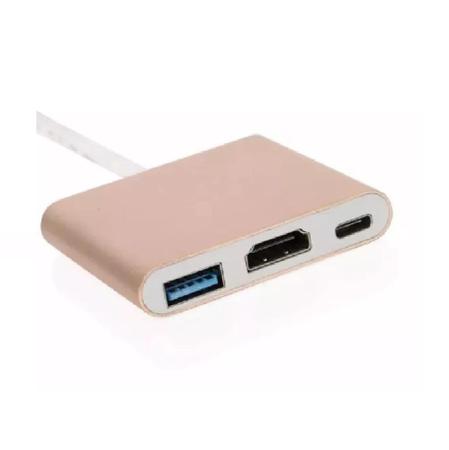 Imagem de Adaptador USB 3.1 Type C Thunderbolt 3.0 X Hdmi USB 3 Tipo C - Tomate