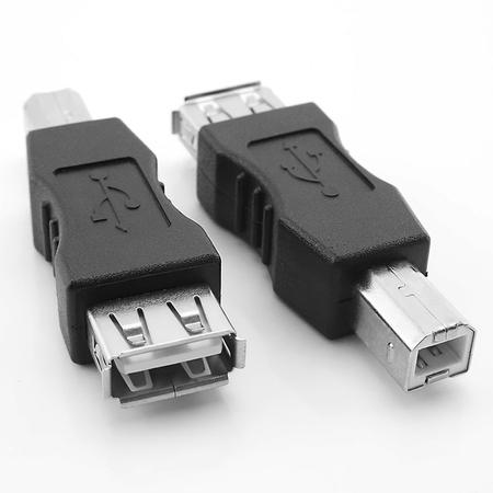 Imagem de Adaptador USB A para B Herfair USB 2.0 A fêmea para USB B macho