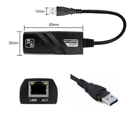 Imagem de Adaptador Usb Rj45 1000mbps Pc Note Tv LT-1168