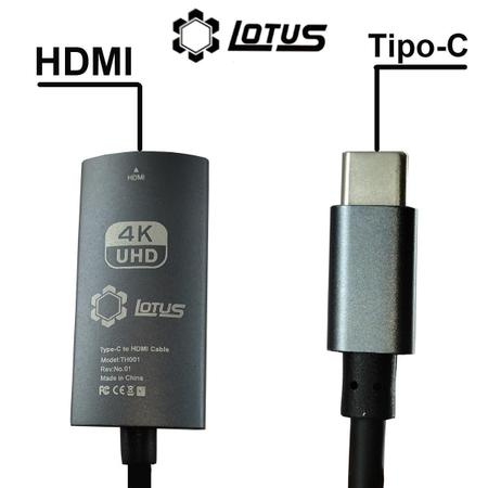 Adaptador Usb Tipo C Para Hdmi 4K E 2K Lotus Lt 330 Adaptador