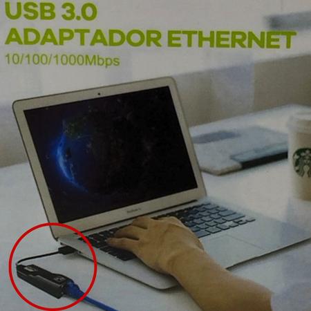 Imagem de Adaptador Usb3.0 Ethernet Rj45 Rede Gigabit 10/100/1000 Cabo