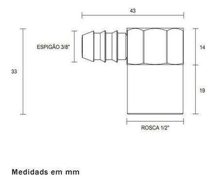 Imagem de Adaptador Vertical para Instalação de Gás Rosca Fêmea 1/2" 