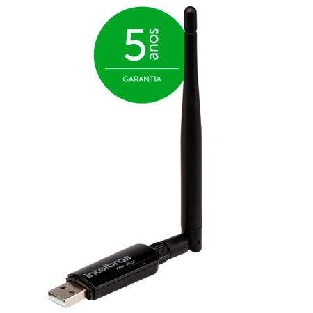 Imagem de Adaptador Wi-Fi Sem Fio Intelbras Usb Wireless 300Mbps IWA 3001 2,4GHz Plug and Play Wifi