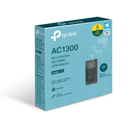 Imagem de Adaptador Wifi Tp-Link Archer T3U Mini Mu-Mimo USB Dual Band 2.4GHz e 5GHz 1300Mbps