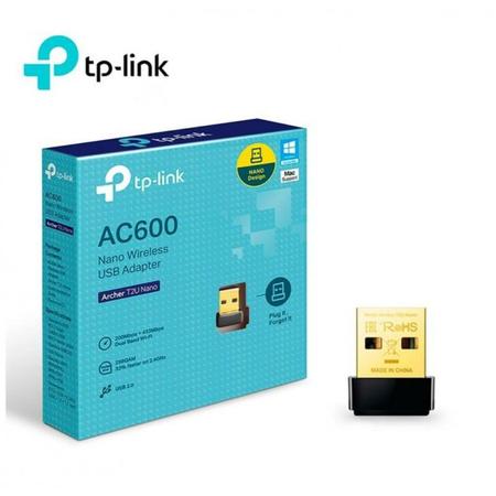 Imagem de Adaptador Wireless TP-Link Archer T2U Nano Wireless USB AC600 Dual Band - Preto