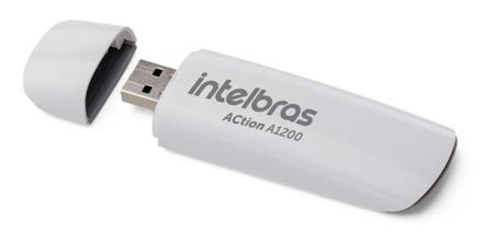 Imagem de Adaptador Wireless Wifi Intelbras Action A1200 Dual Band Usb 3.0