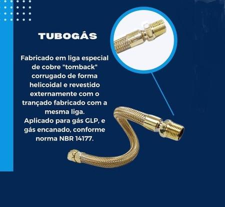 Imagem de Adaptadores+mangueira Gás Gn Cobre 4,0m Fogão Cooktop Embut