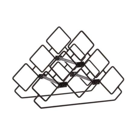 Imagem de Adega Metálica Triangular De Bancada Para 6 Garrafas Preta