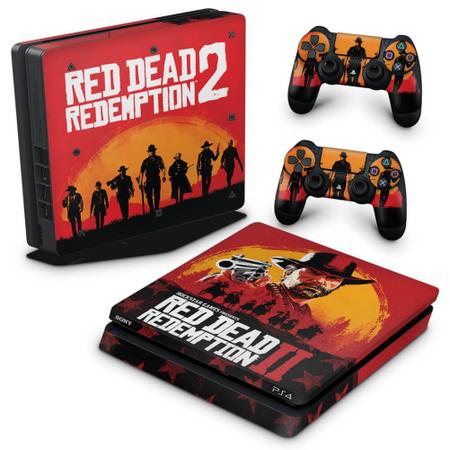 Skin Adesivo Playstation 4 PS4 Slim Red Dead Redemption 2