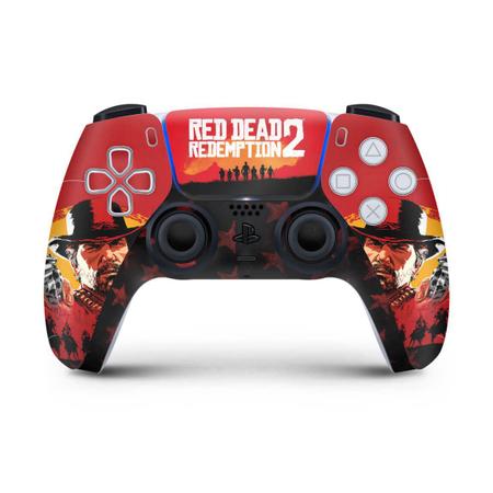 Imagem de Adesivo Compatível PS5 Controle Playstation 5 Skin - Red Dead Redemption 2