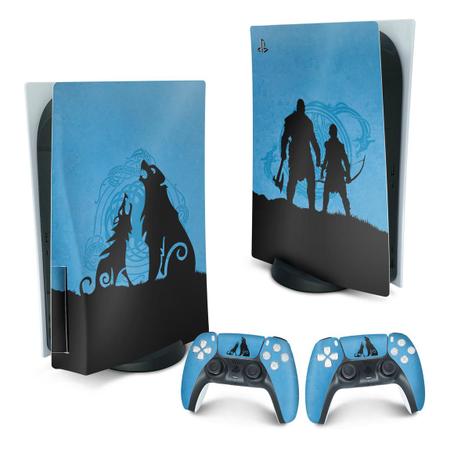 Adesivo Compatível PS5 Playstation 5 Skin - God of War Ragnarok