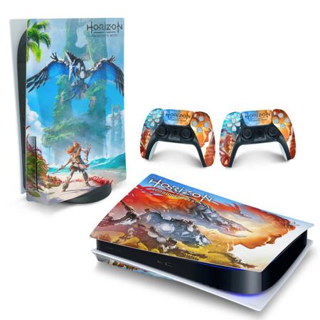Imagem de Adesivo Compatível PS5 Playstation 5 Skin Horizontal - Horizon Forbidden West