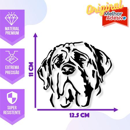 Adesivo de Carro Cachorro Raça Mastiff Fila - Cor Marrom - Melhor