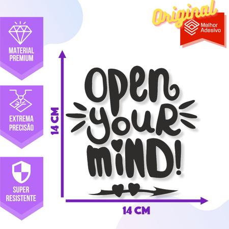 Adesivo de Carro Frase Abra sua Mente! Open Your Mind! - Melhor Adesivo Imagem de Adesivo de Carro Frase Abra sua Mente! Open Your Mind!