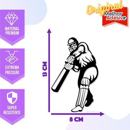 Imagem de Adesivo de Carro Jogador de Críquete com Taco - Cor Verde
