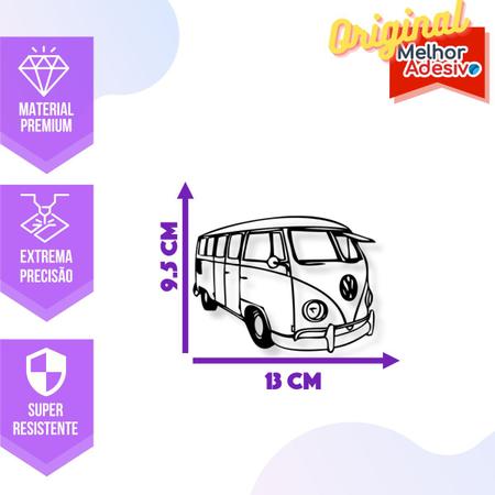 Imagem de Adesivo de Carro Kombi Volkswagen - Cor Rosa