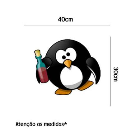Imagem de Adesivo de Geladeria Pinguim com Vinho - 40 x 30 cm