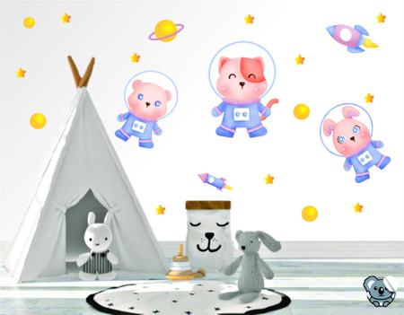 Adesivo De Parede Astronauta Espaço Galáxia Planeta - Colakoala Adesivos Imagem de Adesivo De Parede Astronauta Espaço Galáxia Planeta